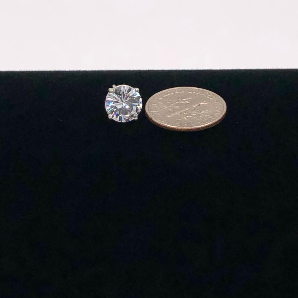 14k 2ct Round Solitaire Earrings - Picture 8 of 11